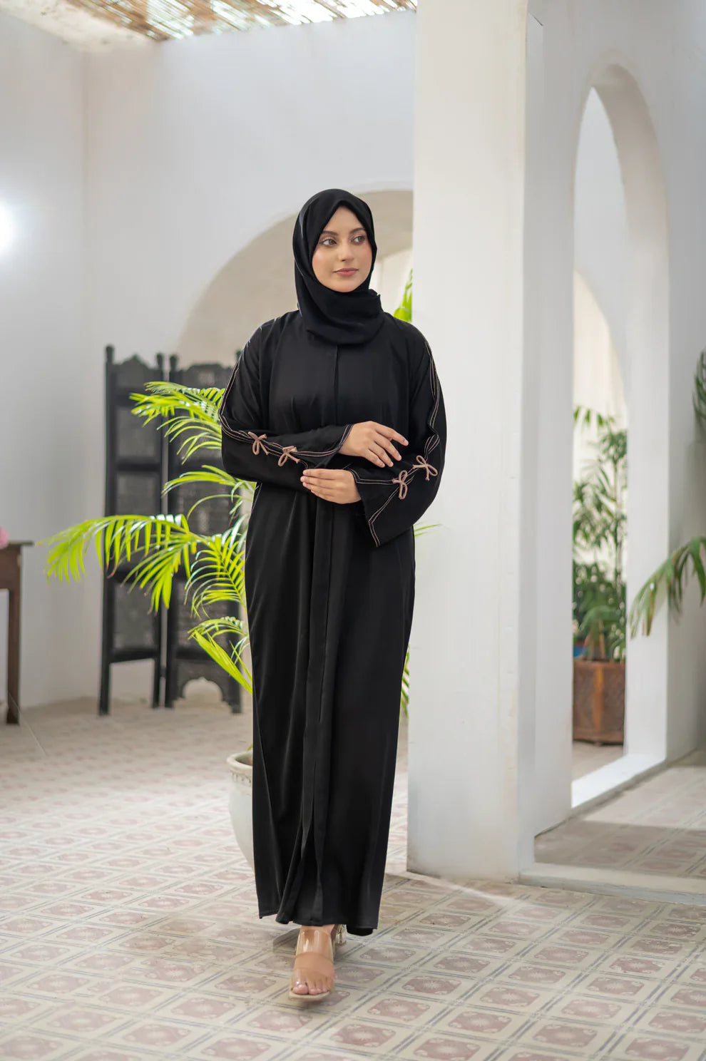 Elegant black coco abaya